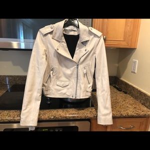 Iro ashville leather jacket sz 40 in pearly white